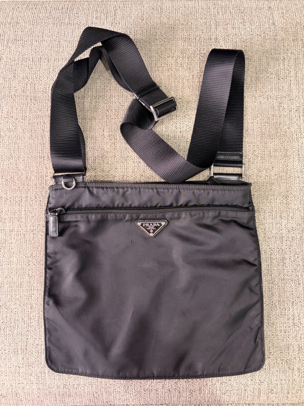Prada Vintage Black Nylon Crossbody Bag